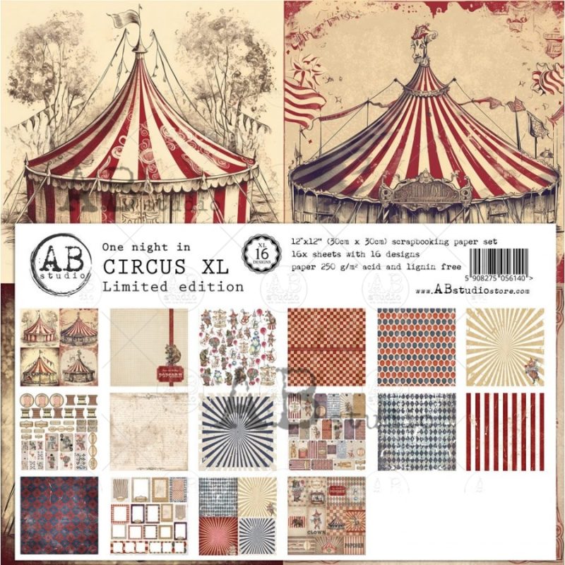 Papier do scrapbookingu "One day in Circus"; producent ABstudio.